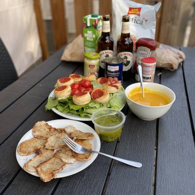 Evening dinner on open space